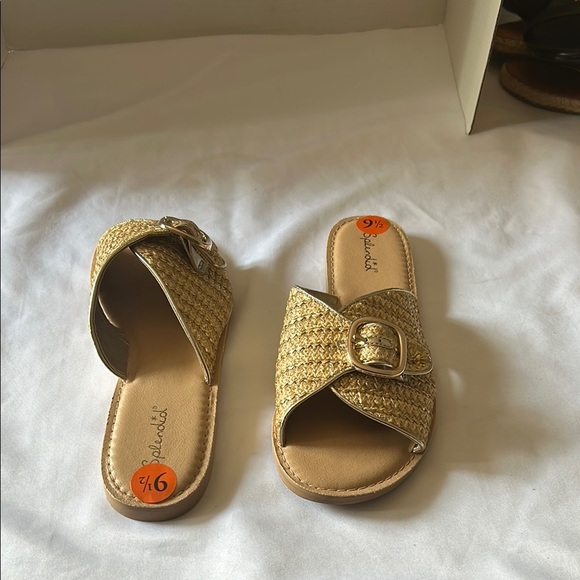 Splendid Gold Woven Slide Sandals - Picture 4 of 4
